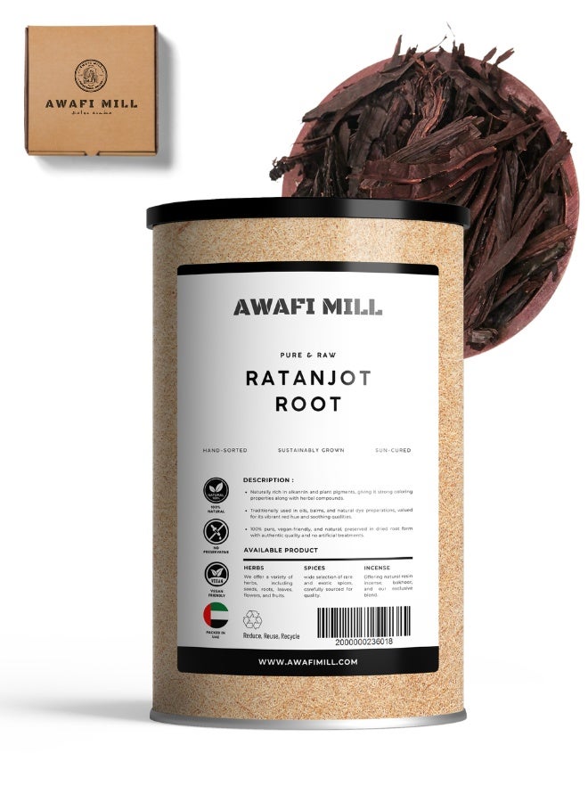 AWAFI MILL Ratanjot Root | Pure Alkanna Tinctoria | Natural Culinary Coloring and Herbal Use | Premium Sun-Dried Quality - 100 g | 3.5 Oz - Image 1